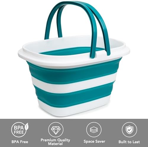2 Pack Collapsible Mop Bucket, 16L Plastic Bucket - Image 3