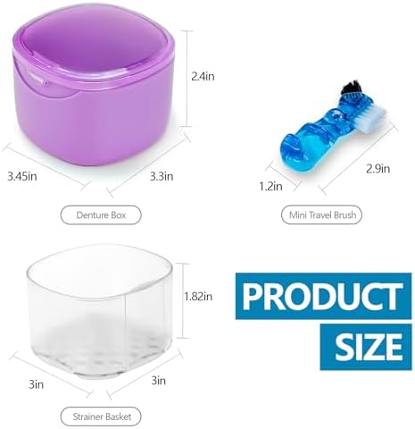 Purple Denture Cup Denture Bath Box Case - Image 2