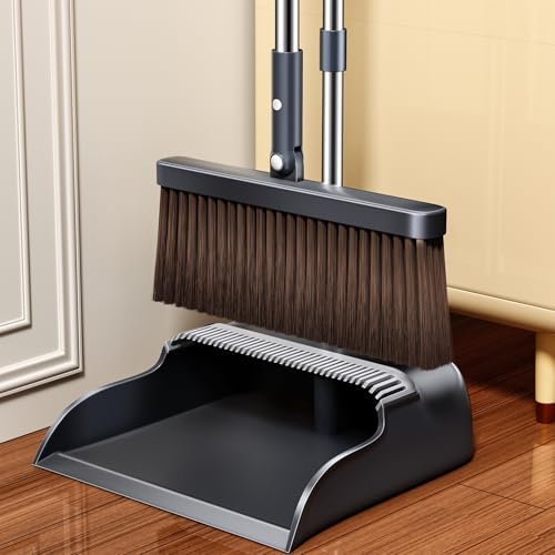 Broom and Dustpan Set, 51.6" Long Handle Broom by LumiHom