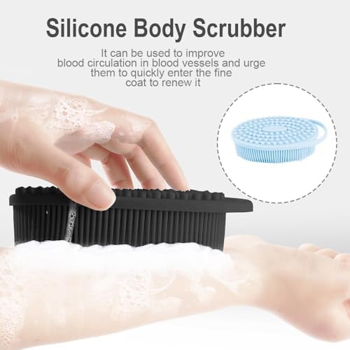 Soft Silicone Body Scrubber 3 PCS Silicone Body Shower, Silicone Loofah 2 in 1 - Image 3