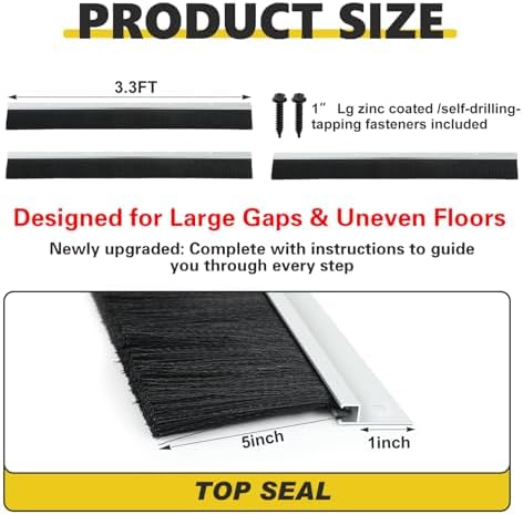 DoubleFill 5" Roll up Garage Brush Seal - Image 2