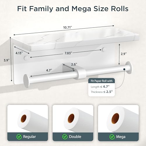 FORIOUS Double Marble Toilet Paper Holder - Image 7