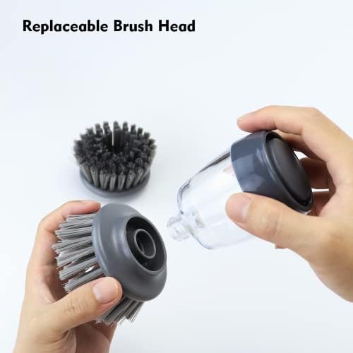 DAPOWER Dish Brush with Soap Dispenser, Kitchen Scrub Brush - Image 5
