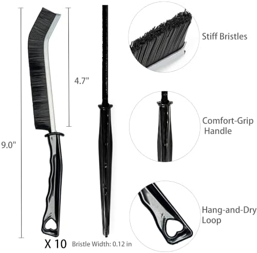 Crevice Cleaning Brush Set, Hard Bristle Grout Brush - Image 2