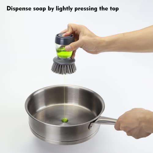 DAPOWER Dish Brush with Soap Dispenser, Kitchen Scrub Brush - Image 2