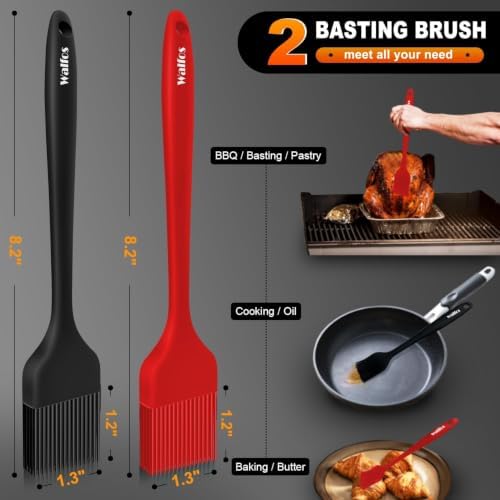 Walfos Pastry Brush, 600℉ Heat Resistant Silicone Basting Small Brush - Image 3