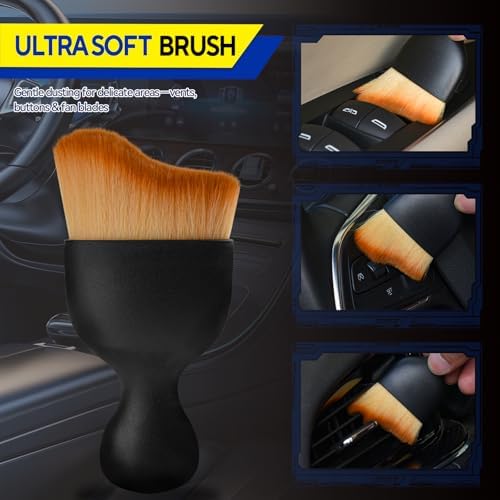2PCS Car Detailing Brush, Automotive Interior Dusting Brush, Soft Car Interior - Image 3