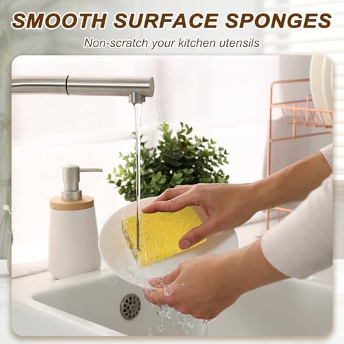 uxcell 6Pcs Cellulose Sponges, Square Kitchen Clean Sponges Non-Scratch - Image 5