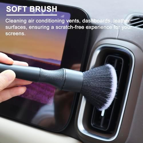 2 Microfiber Detailing Brushes, Car Interior Detailing Brush - Image 2