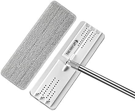 BOSHENG Flat Mop with Reusable Microfiber Pad, Flexible Mop Head by BOSHENG