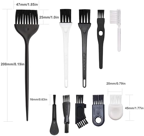 10pcs Mini Cleaning Brush Kit, Nylon Brushes, Razor Shaver Brush - Image 2