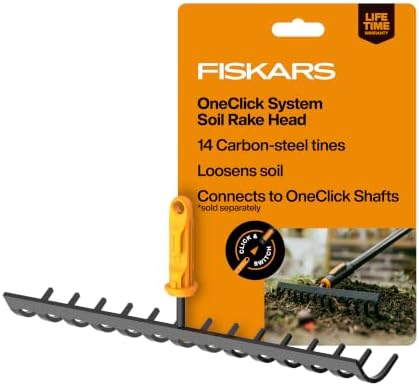 Fiskars OneClick Space-Saving Soil Rake Head by Unknown