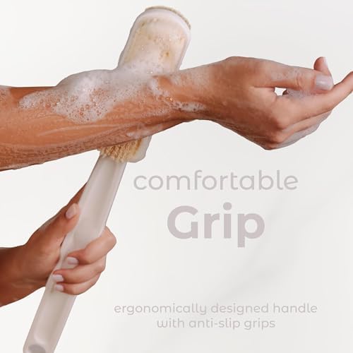 MainBasics Shower Brush Back Scrubber, Dual Sided Body Brush, Long Handle - Image 7
