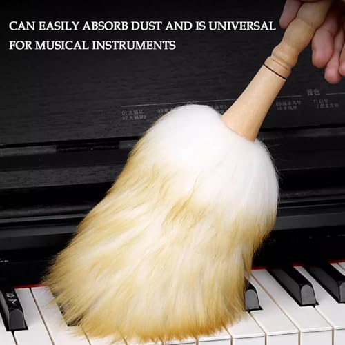 Wool Duster, Long Handle Duster, Wool Lambswool Cleaning Brush Duster, Wool - Image 3