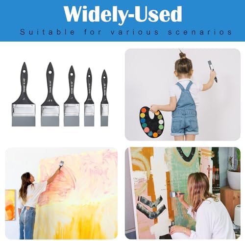 Falling in Art 5Pcs Silicone Paint Brush Set, Flat Shaped Painting Tool - Image 7