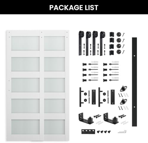 SMARTSTANDARD Double 32"×80" Glass Barn Door - Image 7