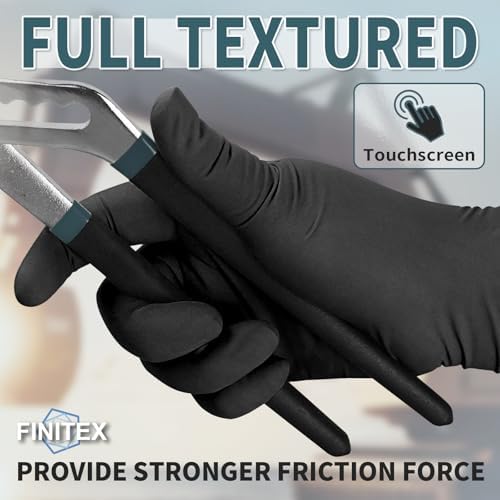 FINITEX Black Nitrile Disposable Gloves 5mil Medical Exam - Image 4