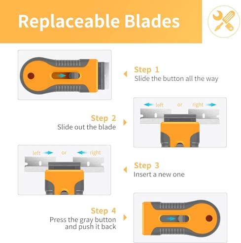 8 Pack Razor Blade Scraper, Retractable Razor Blade Scraper Tool - Image 5