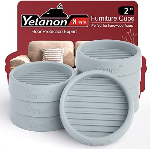 Non Slip Furniture Pads for Hardwood Floors -Yelanon 8Pcs 2” Coasters Cups by Yelanon