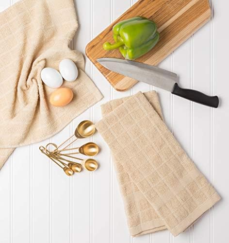 DII Basic Terry Collection Windowpane Dishtowel Set, Pebble Solid, 4 Piece - Image 5