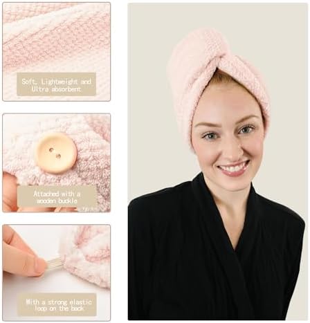 ROLSHOL 4 Pack Extra Large Microfiber Hair Towel Wraps - Image 4