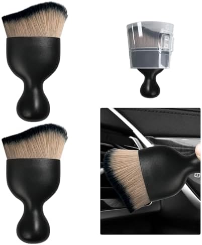 Ziciner 2 PCS Car Detailing Brush, Curved Soft Bristles Auto Removal Dust by Ziciner