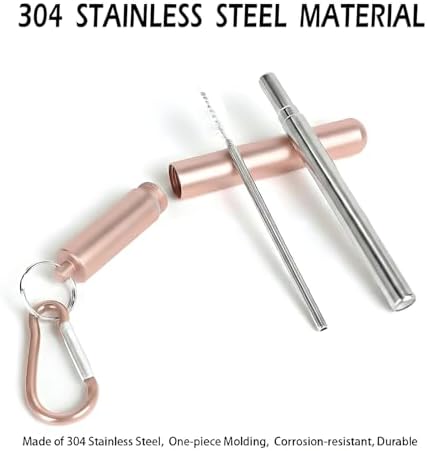 Collapsible Metal Straws, Travel Drinking Straws - Image 5