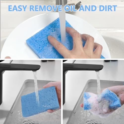 6 Pack Biodegradable Natural Kitchen Sponge Dish Sponges, Large Size - Image 2