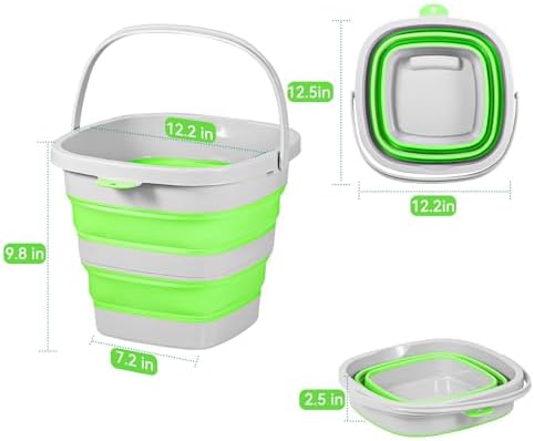 2 Pack 2.6 Gallon Collapsible Plastic Buckets - Image 2
