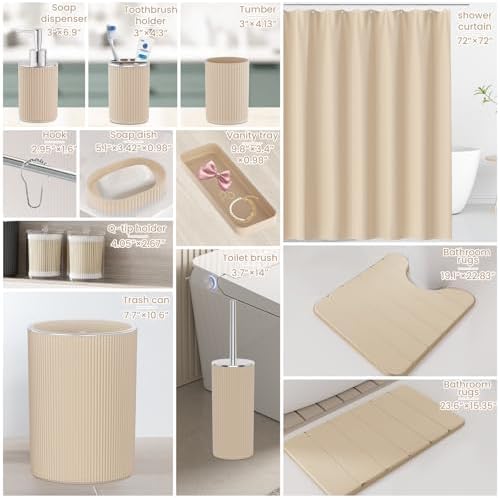 Beige Bathroom Accessories Set - Image 2