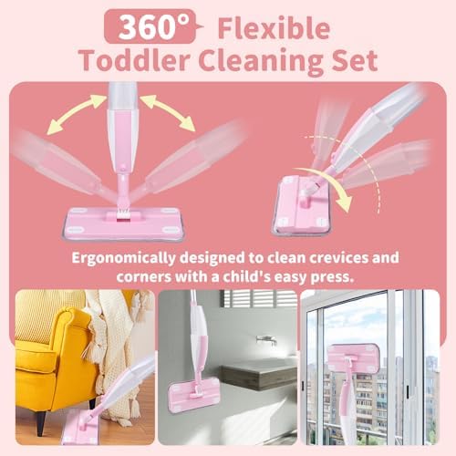 Kids Spray Mop, Fun & Functional Toddler Cleaning Set, Real Working Mop - Image 4
