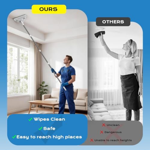 Wall Cleaner Mop with Long Handle, 75-Inch Wall Duster and Baseboard Cleaner - Image 6