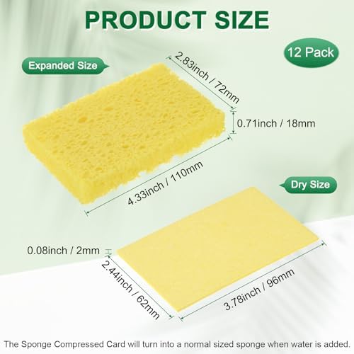 M METERXITY 12-Pack Kitchen Sponges, Condense Eco Cellulose Non-Scratch Scrub - Image 3