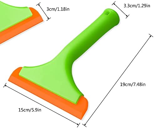 3 Pcs Flexible Silicone Squeegee, FineGood 5.9” Blade Window Squeegee Shower - Image 4
