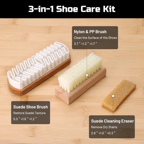 3PCS Suede Brush for Shoes, Suede & Nubuck Cleaning Kit - Image 2