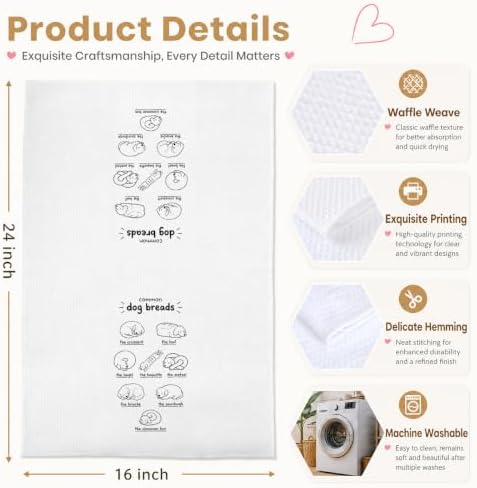 Cute Dog Breads Kitchen Towels Hostess Dog Mom Gift - Image 2