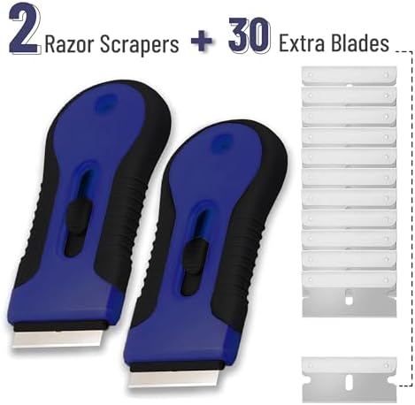 Bates- Razor Blade Scraper Tool, 2 Pack, 30 Extra Stainless Steel Blades - Image 2