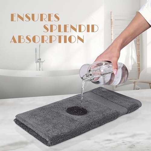 White Classic Dark Gray Washcloths Set - Image 5