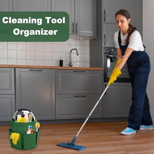 17L Cleaning Caddy with Handle, Cleaning Supplies Organizer, Foldable Storage - Image 2