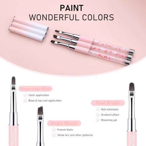 3PCS Nail Art Clean Up Brushes -Round/Angled Nail Brushes - Image 5