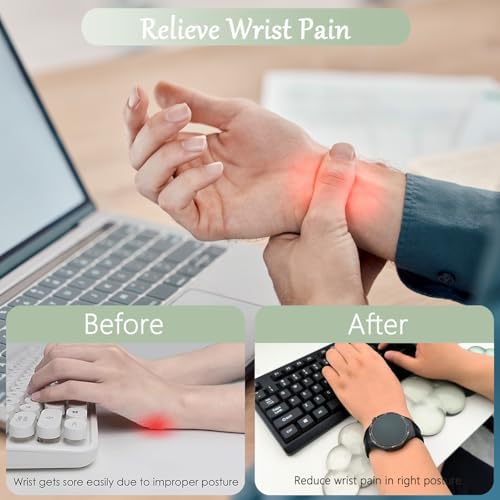 Gel Cloud Wrist Rest for Keyboard and Mouse Gradient Green Clear Keyboard Wrist - Image 3