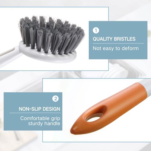 Patelai 12 Pack Long Handle Dish Scrub Brush Stiff Bristles - Image 3