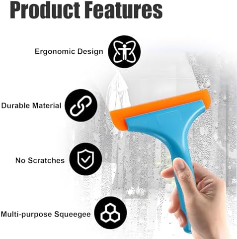 Ziciner Small Silicone Window Squeegee, Car Windshield Water Blade Squeegee - Image 3