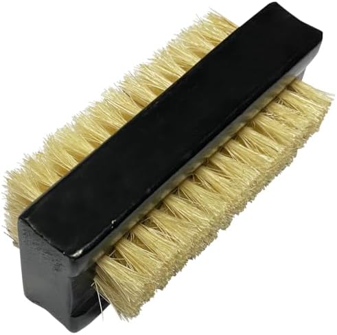 Wooden Nail Brush Cleaner with 100% Natural Boar Bristles Black by Coralpearl