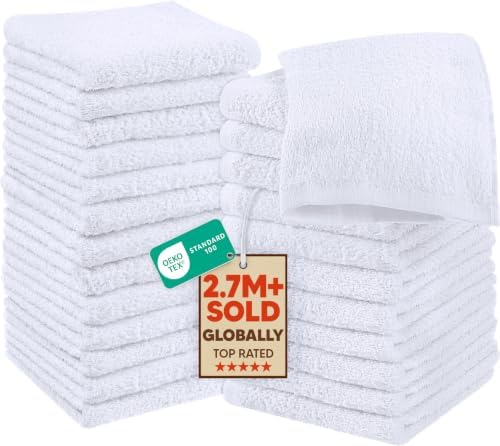 Utopia Towels 24 Pack Washcloths, 12x12 In, 100% Cotton by UTOPIATOWELS