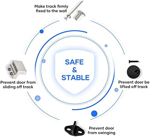 EaseLife 9 FT Brushed Nickel Sliding Barn Door Hardware Track Kit, Basic J - Image 5