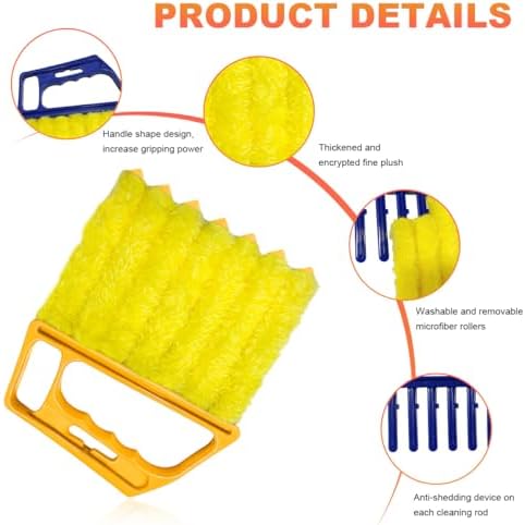 Sun Walker 2 PCS Blind Cleaner Duster Tool, 7-Finger Auto Dusting Cleaner Brush - Image 3