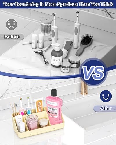 Bathroom Counter Organizer and Storage, 7 Slots Detachable Toothbrush Holders - Image 5