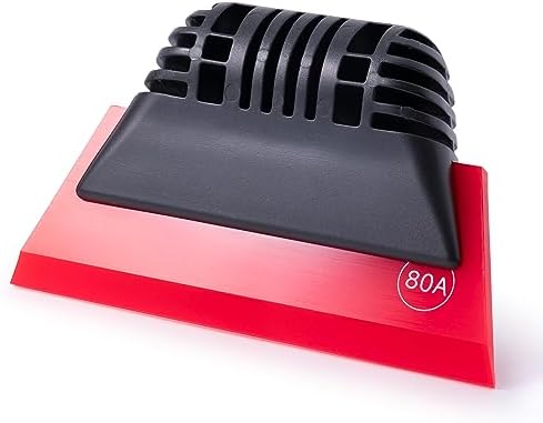 FOSHIO Red Small Squeegee Window Tint Squeegee, Non-Slip Handle Rubber PPF by FOSHIO