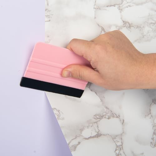 AMZDEPOT 2 Pcs Felt Edge Squeegee 4 Inch Teal and Pink - Image 6
